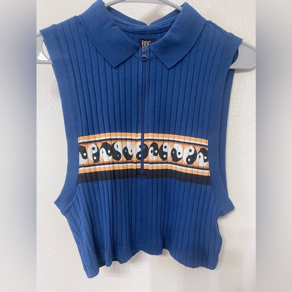 NWT Urban Outfitters Jude Cropped BDG Polo Top Women Size LG - Picture 6 of 9
